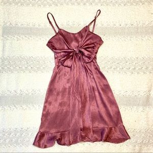 Satin dress in mauve